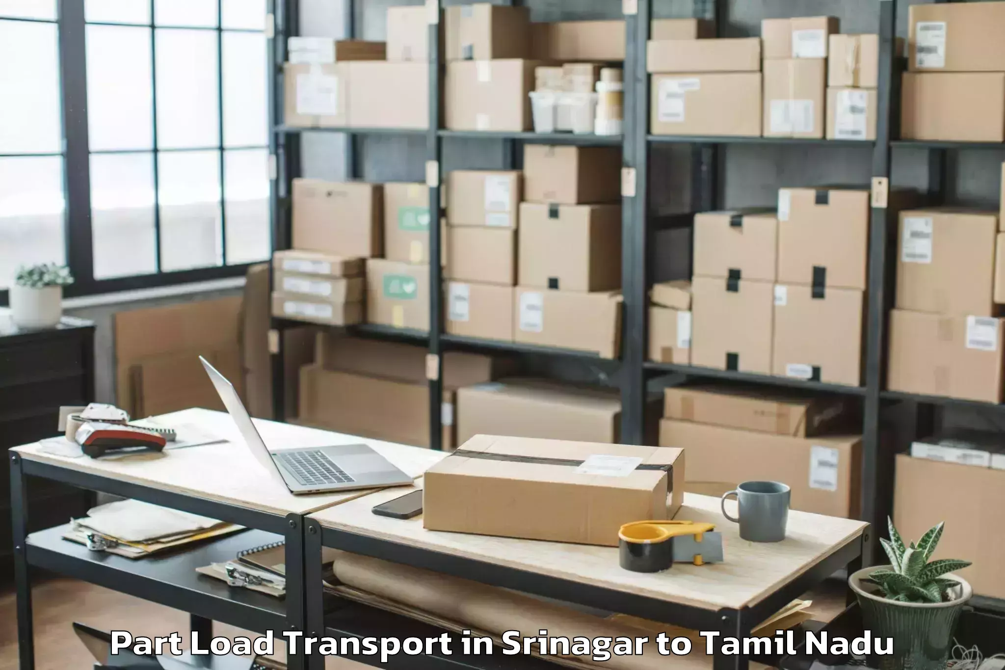 Book Srinagar to Ariyalur Part Load Transport